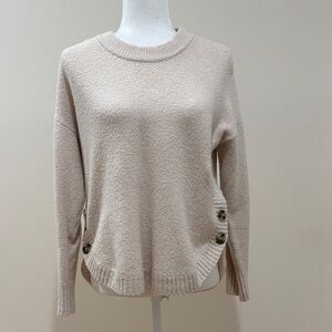 Madewell Birchmont Drop Shoulder Side-button Crewneck Sweater